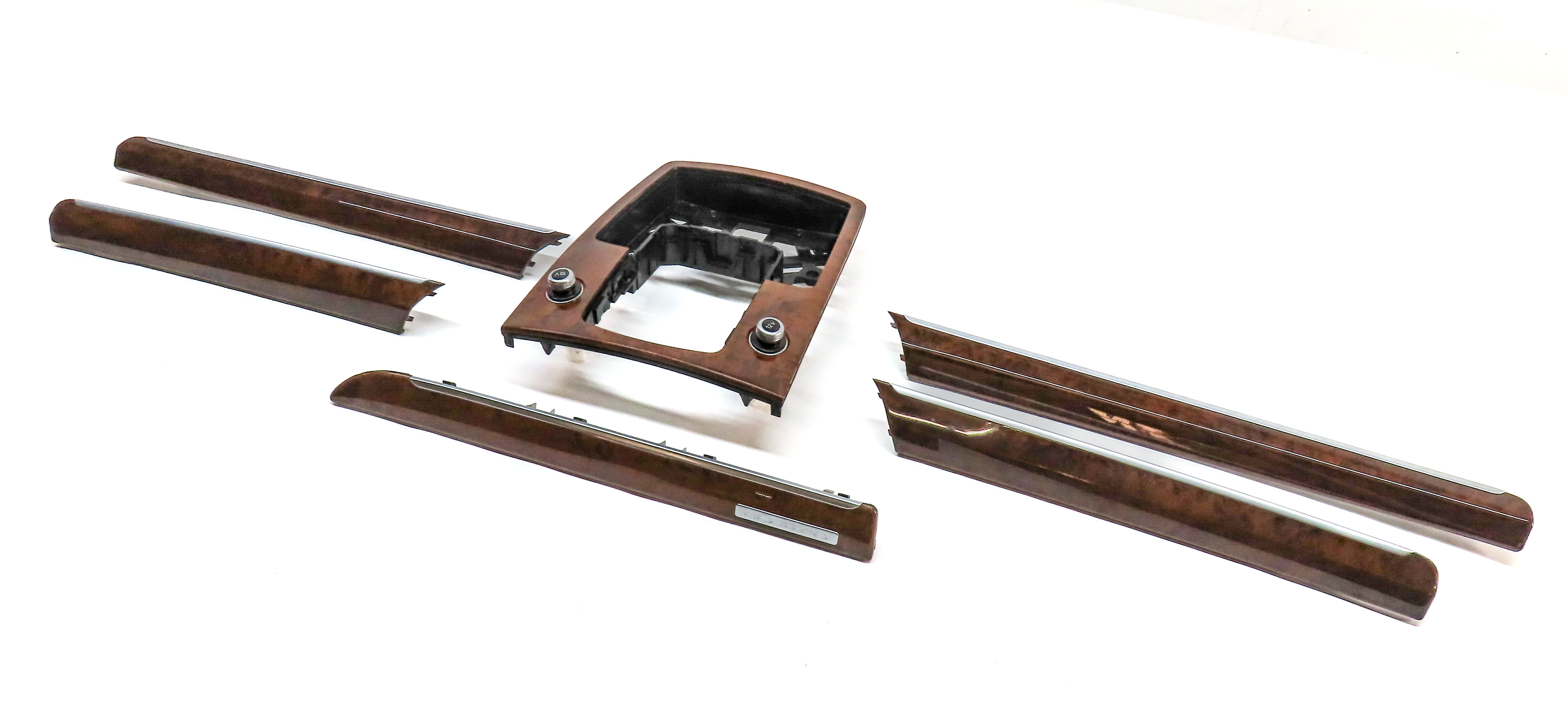 2011 AUDI Q7 (4L) INTERIOR DASH DOOR CENTER CONSOLE WOOD TRIM SET (Walnut) — exact item pictured